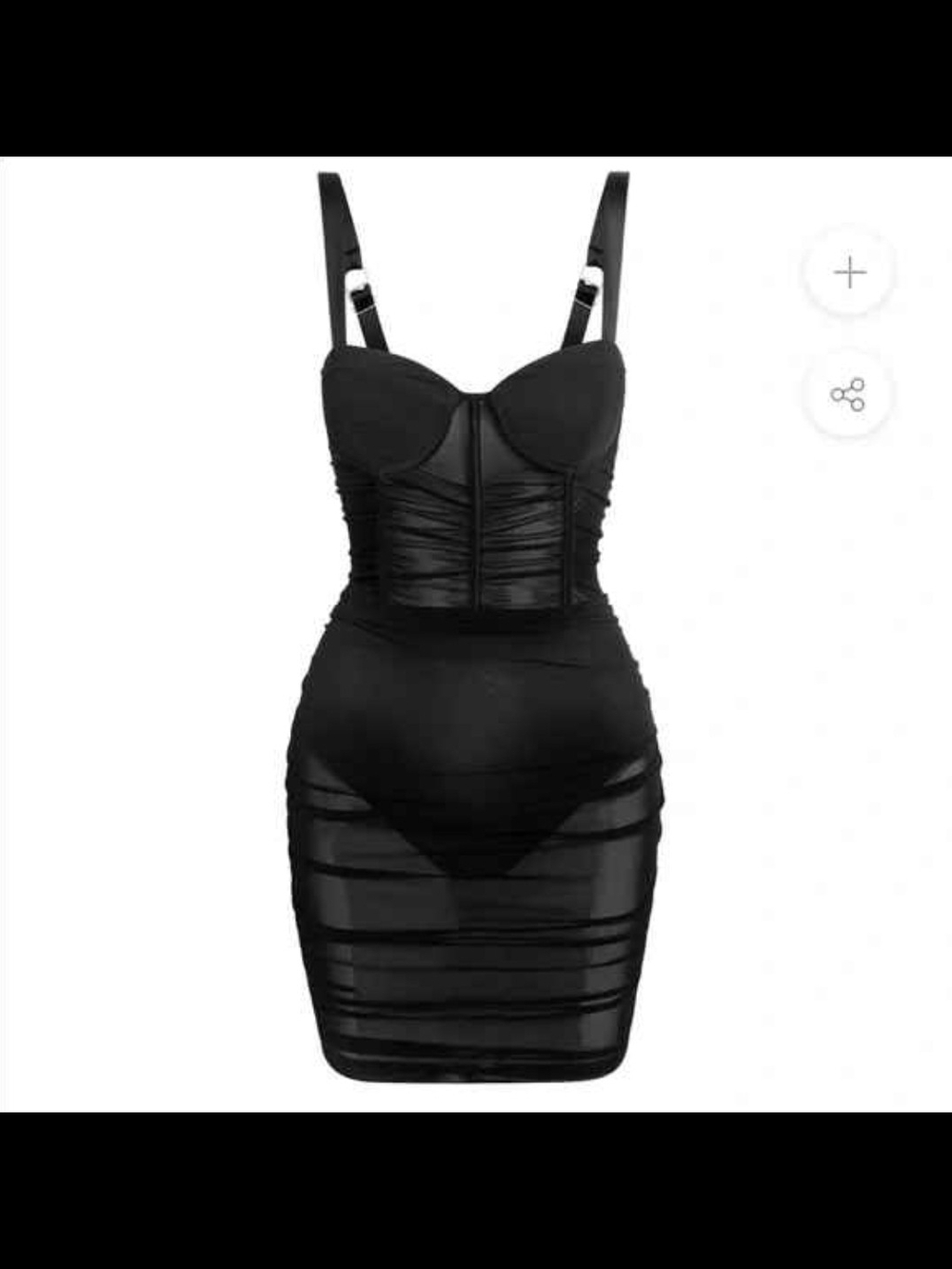Black Sheer Panel Bodycon Mini Dress